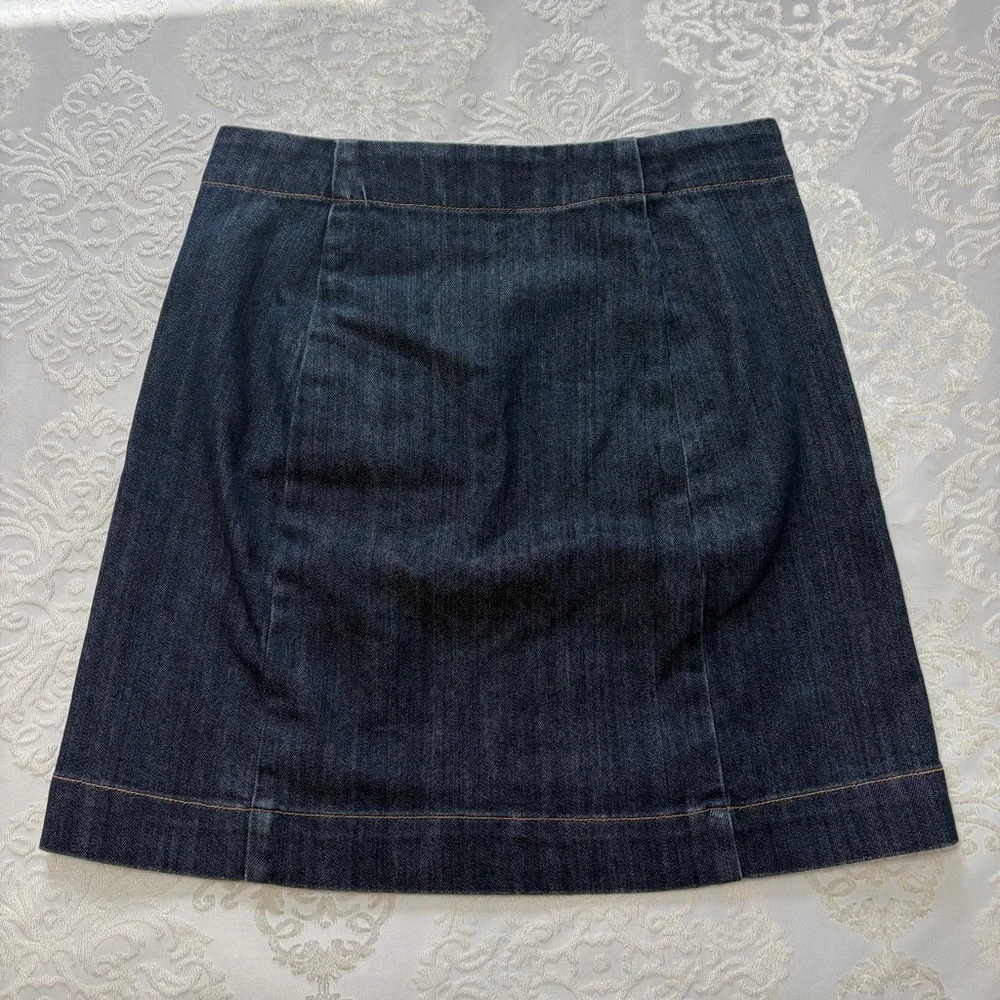 Michael Kors Denim Military Style Button A Line Mini Skirt  Size 0